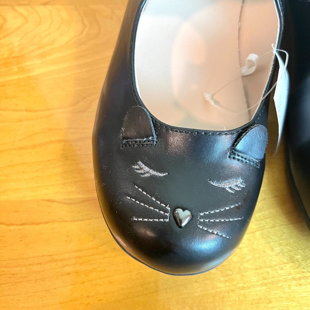 NEW The Childrens Place Size 6 Cat Kitty Kitten Black Mary Jane Flats Shoes - Picture 4 of 12